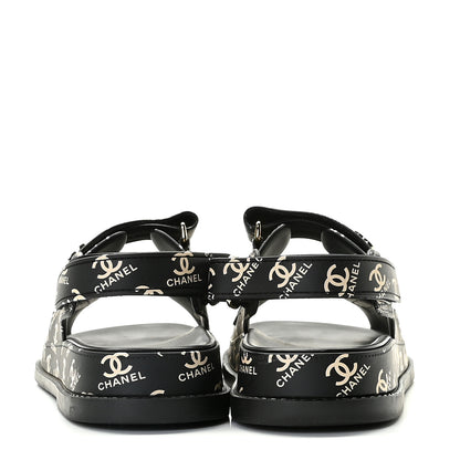 Chanel Rubber CC Dad Sandals 39 Black 5 of 12