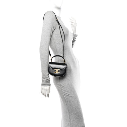 Celine Shiny Calfskin Triomphe Mini Besace Clea Black 2 of 12