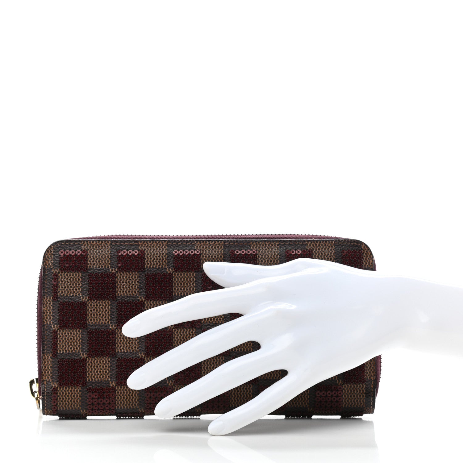 Louis Vuitton Damier Paillettes Zippy Wallet Red 2 of 10