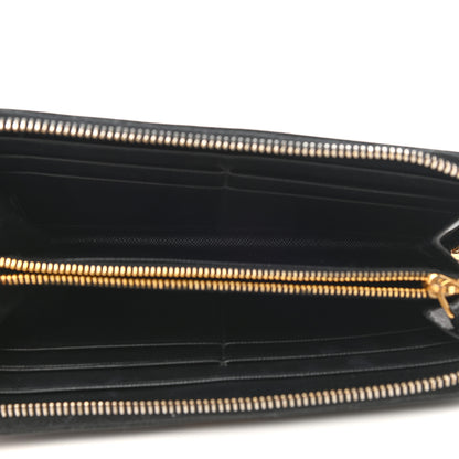 Prada Saffiano Metal Zip Around Wallet Black 5 of 7
