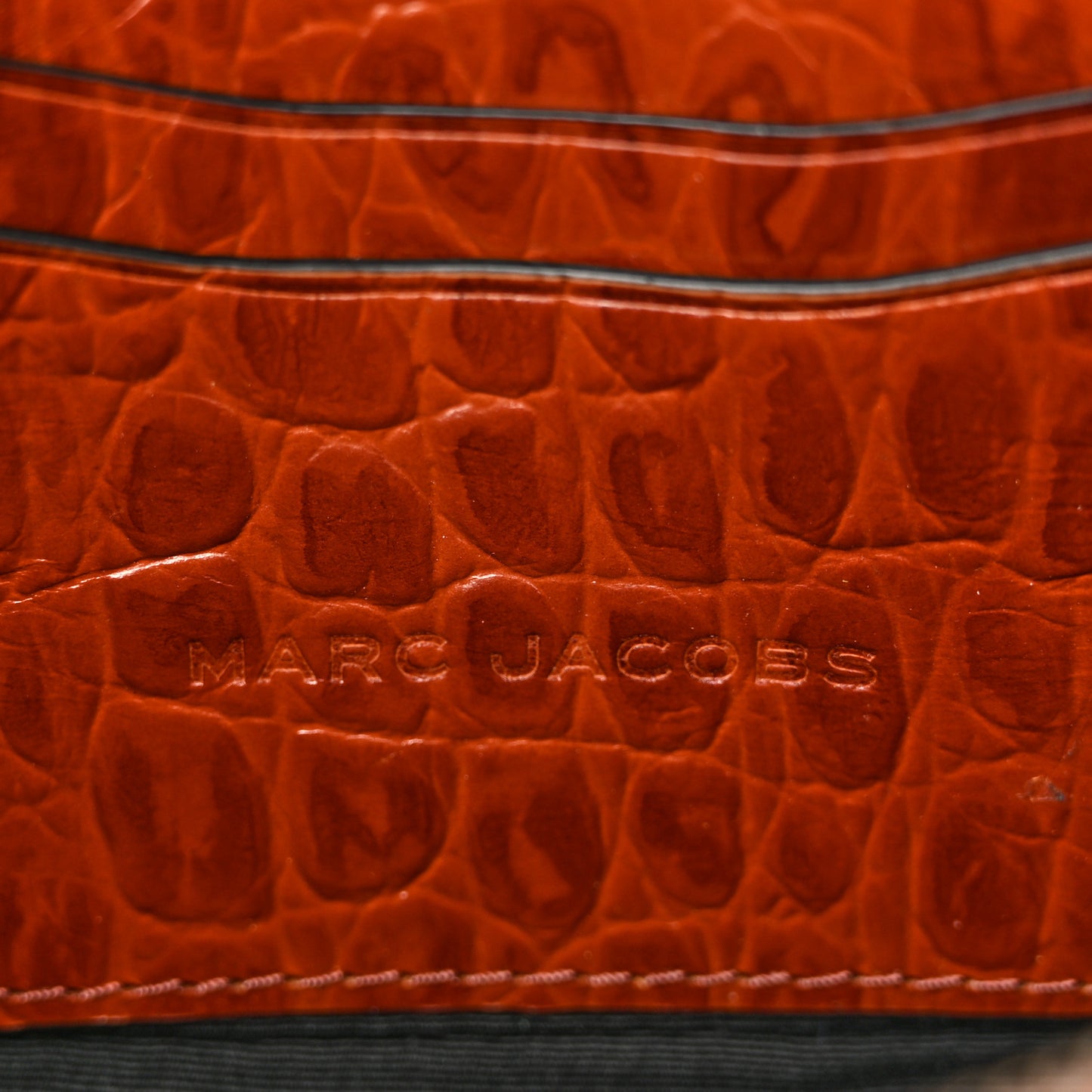 Calfskin Crocodile Embossed Mini The J Marc Shoulder Bag Spice Brown