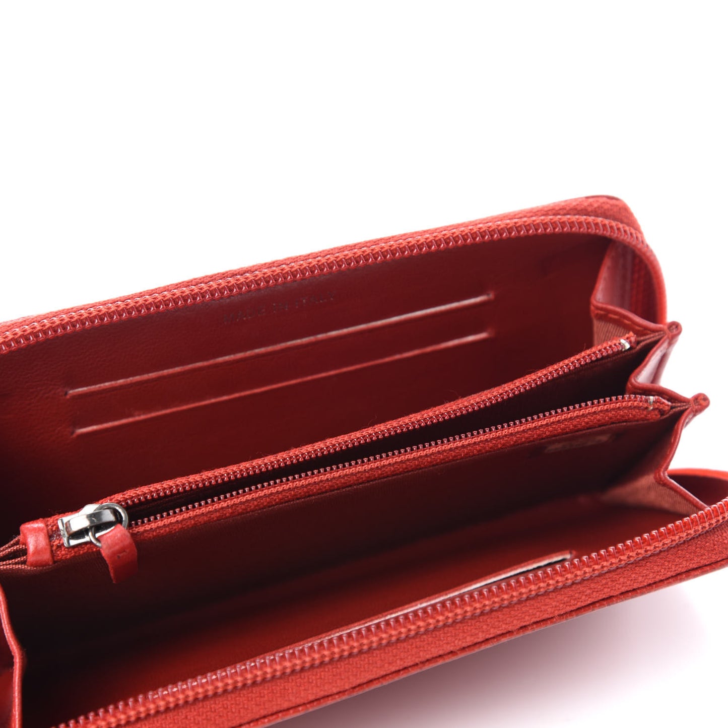 Caviar Quilted Small Boy Zip Around Wallet Dark Red