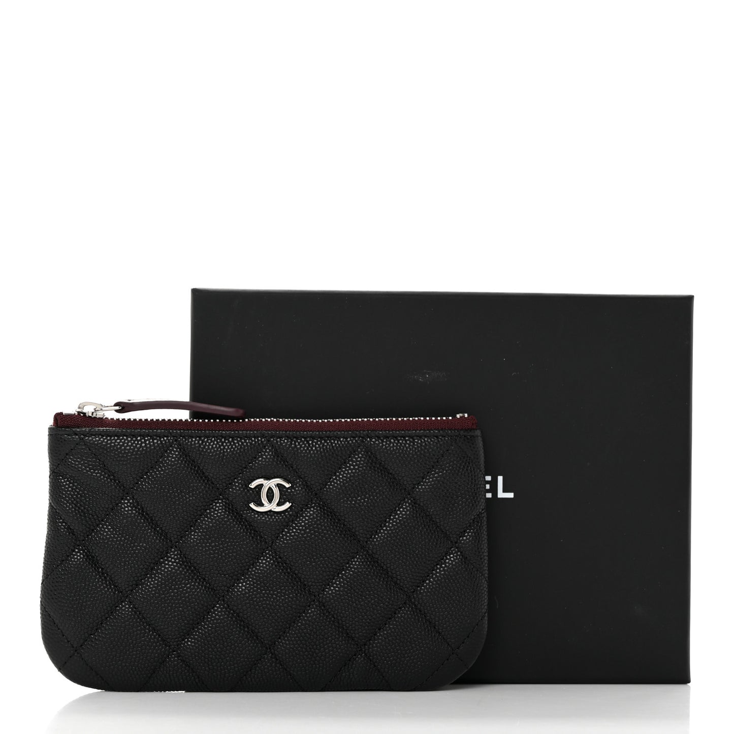 Caviar Quilted Small Cosmetic Case Black