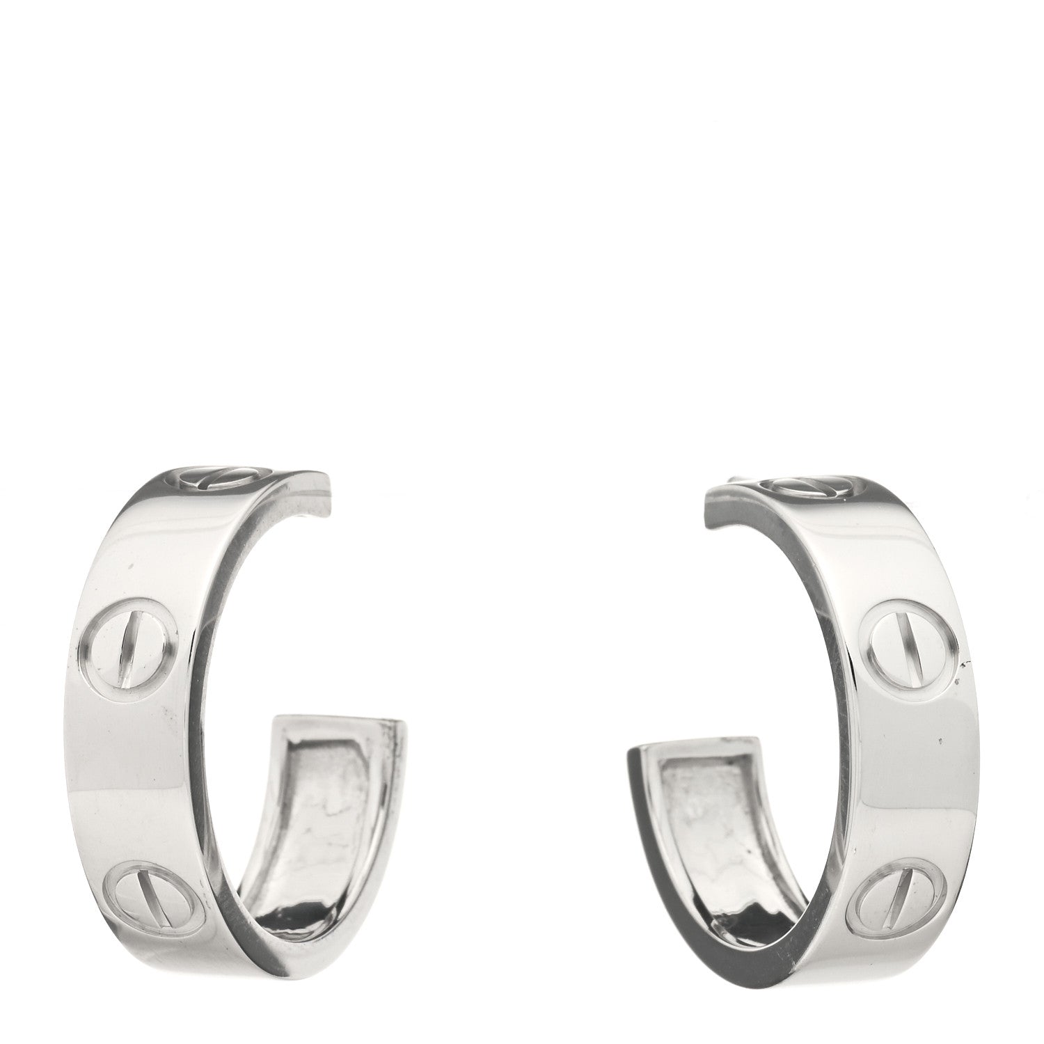 Cartier 18K White Gold 5.5mm LOVE Hoop Earrings 1 of 5