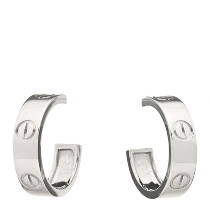 Cartier 18K White Gold 5.5mm LOVE Hoop Earrings 1 of 5