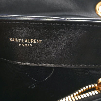 Saint Laurent Calfskin Y Quilted Monogram Small Loulou Chain Satchel Black 11 of 11