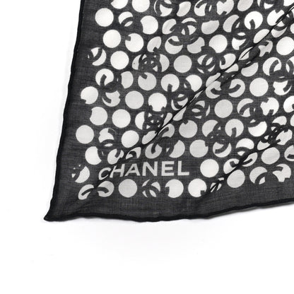 Chanel Silk CC Twilly Hair Tie Black White 5 of 6
