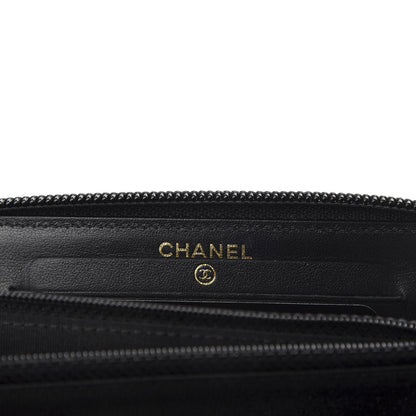 Chanel Lambskin Quilted Small Boy Zip Around Wallet Black 6 of 9