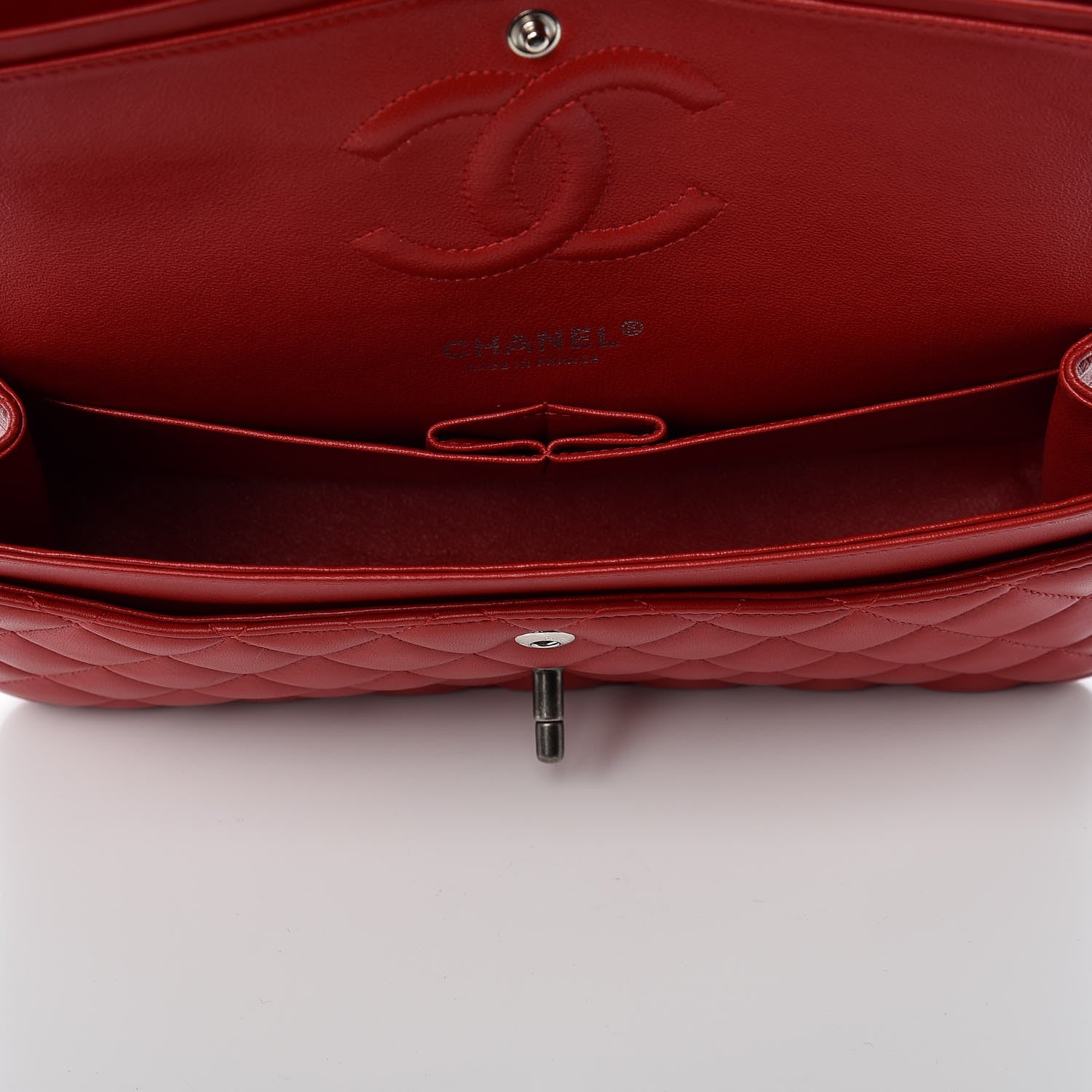 Chanel Lambskin Quilted Medium Double Flap Red 5 of 9