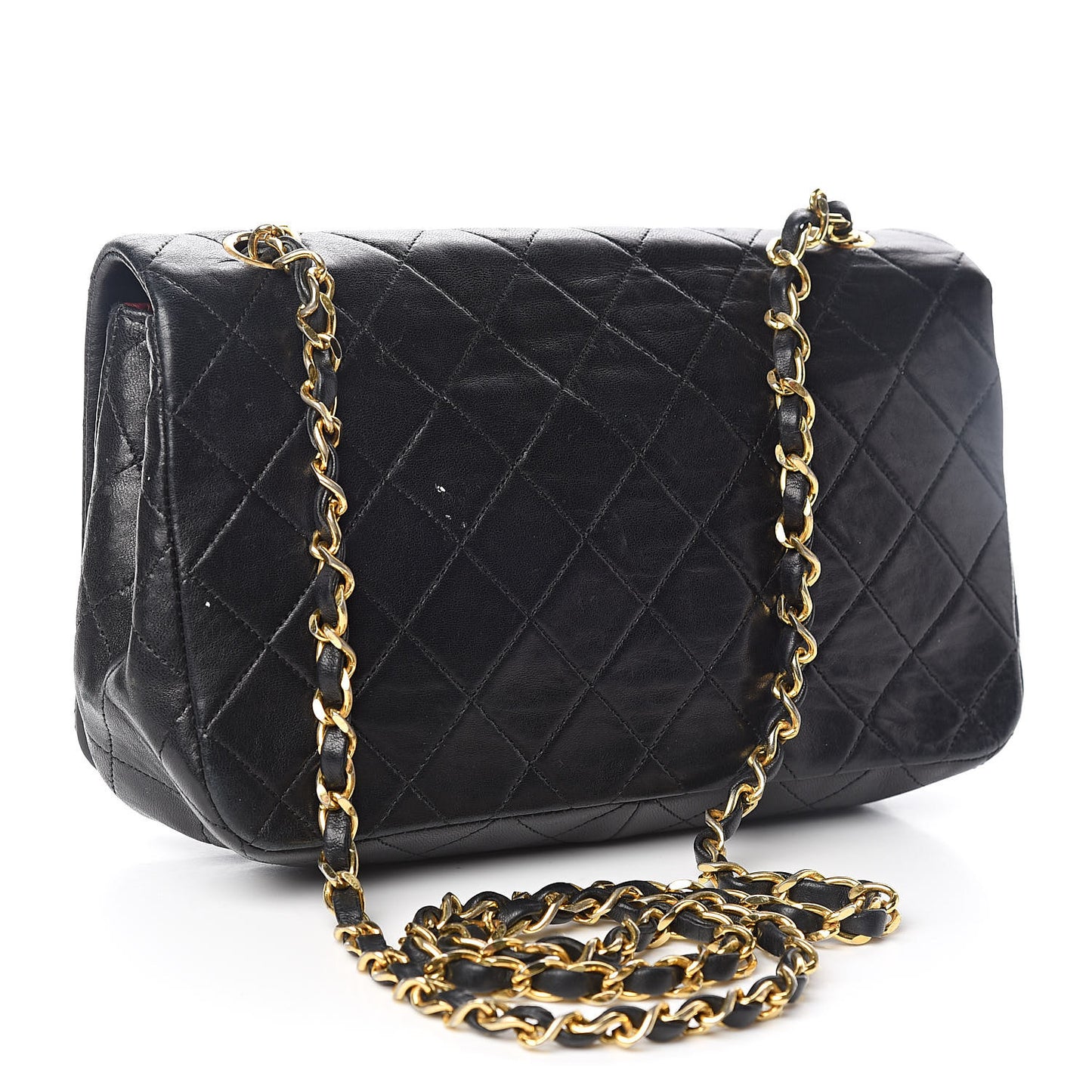 Lambskin Quilted Small Single Flap Black
