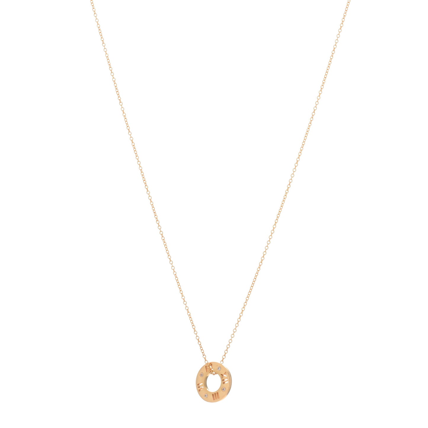 18K Yellow Gold Diamond Atlas Pierced Pendant Necklace