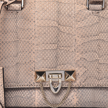 Valentino Garavani Snakeskin Small Demilune Double Handle Satchel Beige 11 of 11