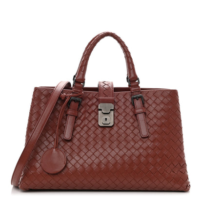Bottega Veneta Light Calf Intrecciato Small Roma Dark Red 1 of 8