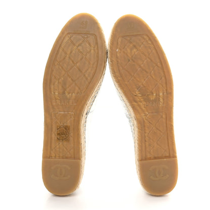 Chanel Laminated Goatskin CC Espadrilles 41 Silver 6 of 10