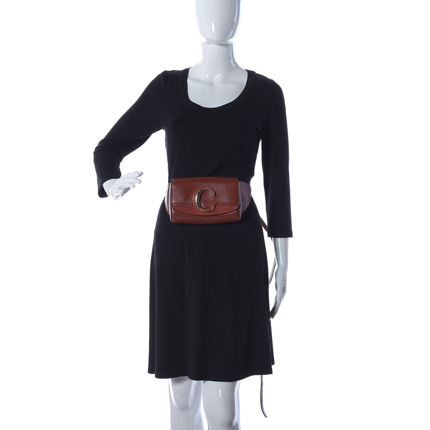 Chloe Calfskin Suede C Belt Bag Sepia Brown 2 of 5