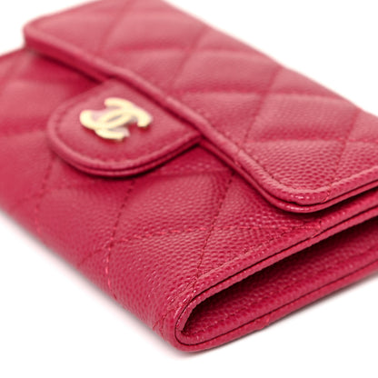 Chanel Caviar Quilted Flap Card Holder Wallet Dark Pink 11 of 11