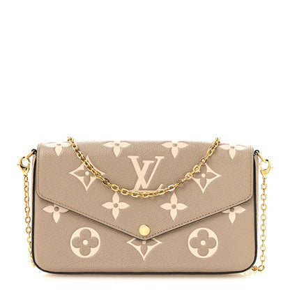 Louis Vuitton Empreinte Monogram Giant Felicie Pochette Tourterelle Creme 1 of 10