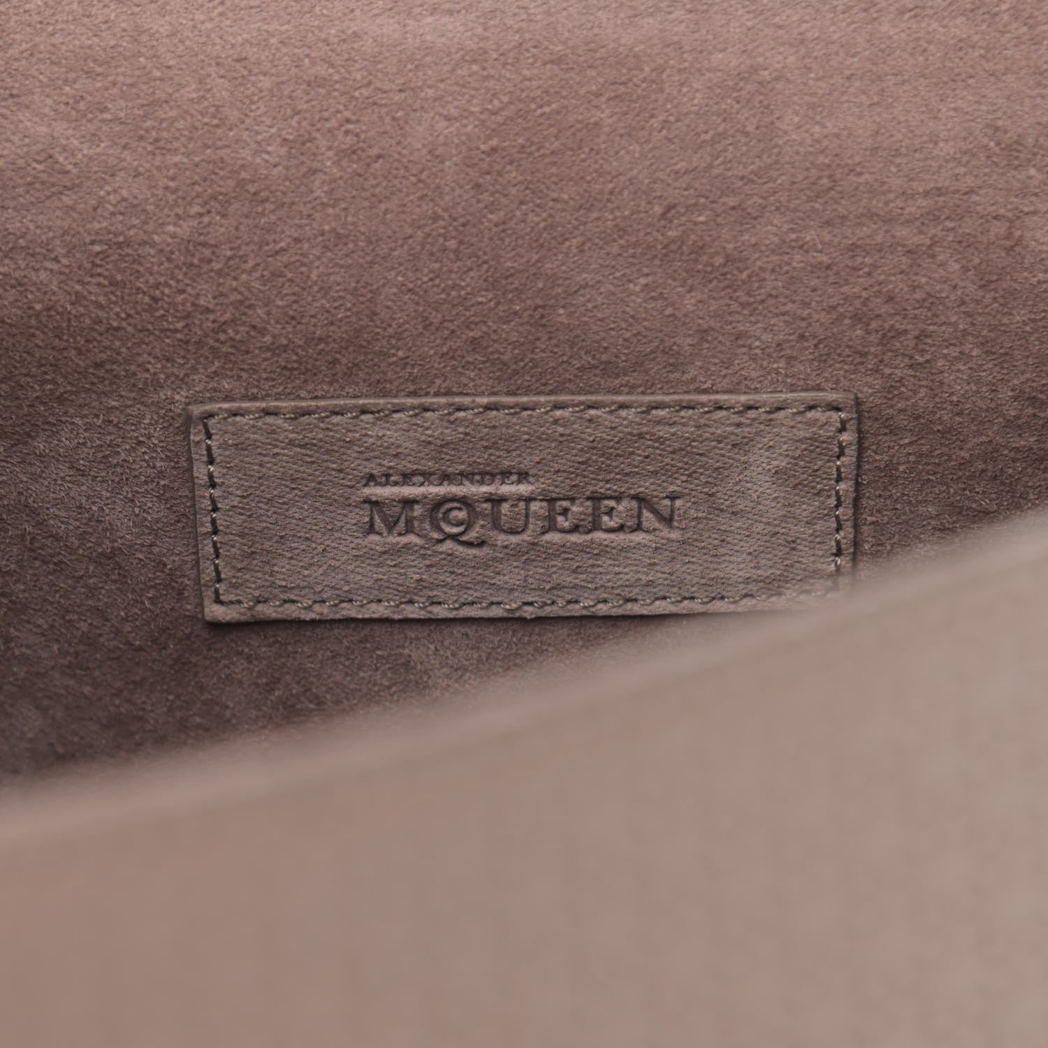Alexander McQueen Calfskin Embossed Suede Large Heroine Tan 6 of 13