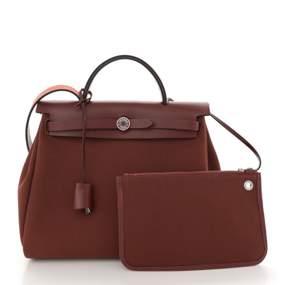 Hermes Toile Militaire Vache Hunter Laque Herbag Zip Retourne 31 PM Rouge H 3 of 13