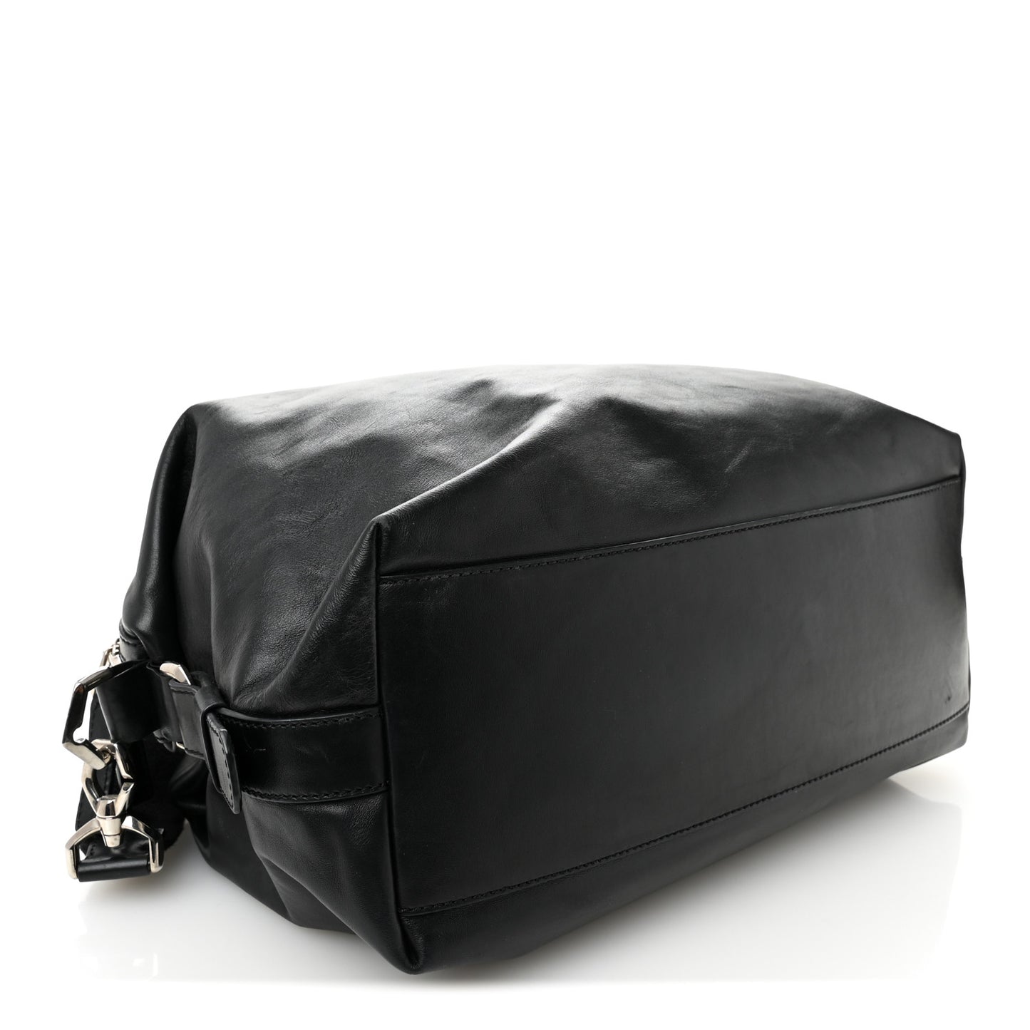 Waxed Calfskin Medium Nightingale Logo Strap Black