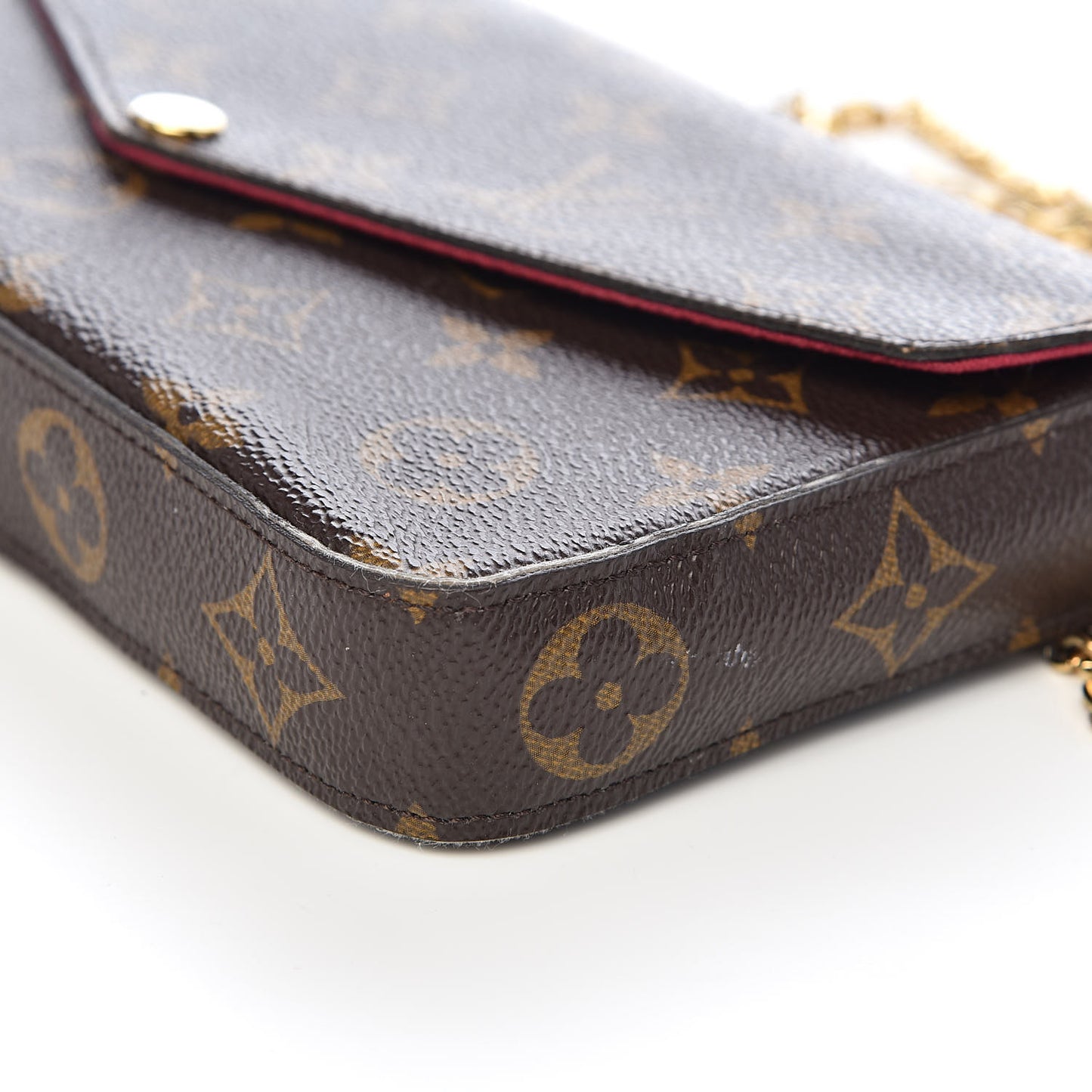 Monogram Pochette Felicie Chain Wallet Fuchsia