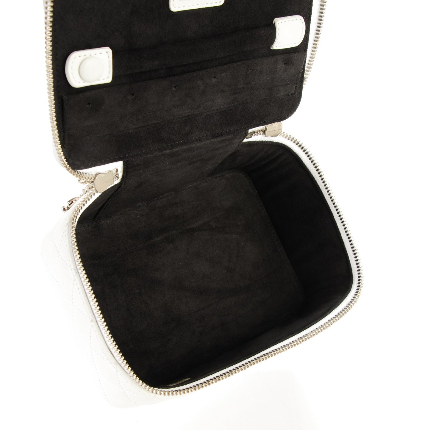 Lambskin Quilted Jewelry Case White