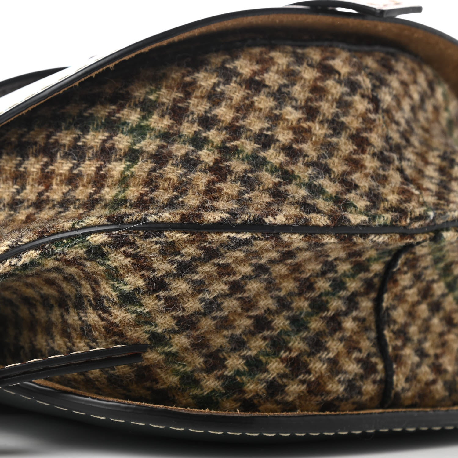 Loewe Smooth Calfskin Tweed Small Gate Crossbody Bag Dark Green Tan Multicolor 7 of 9