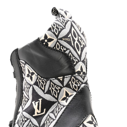Louis Vuitton Suede Calfskin Jacquard Since 1854 Laureate Platform Desert Boots 40 Black 11 of 12
