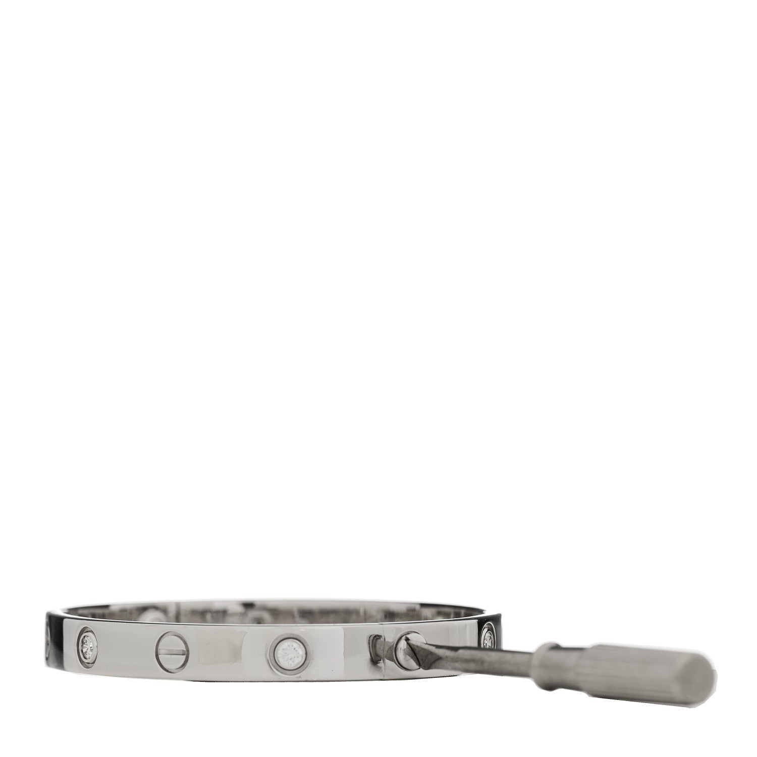 Cartier 18K White Gold 6 Diamond LOVE Bracelet 16 8 of 8