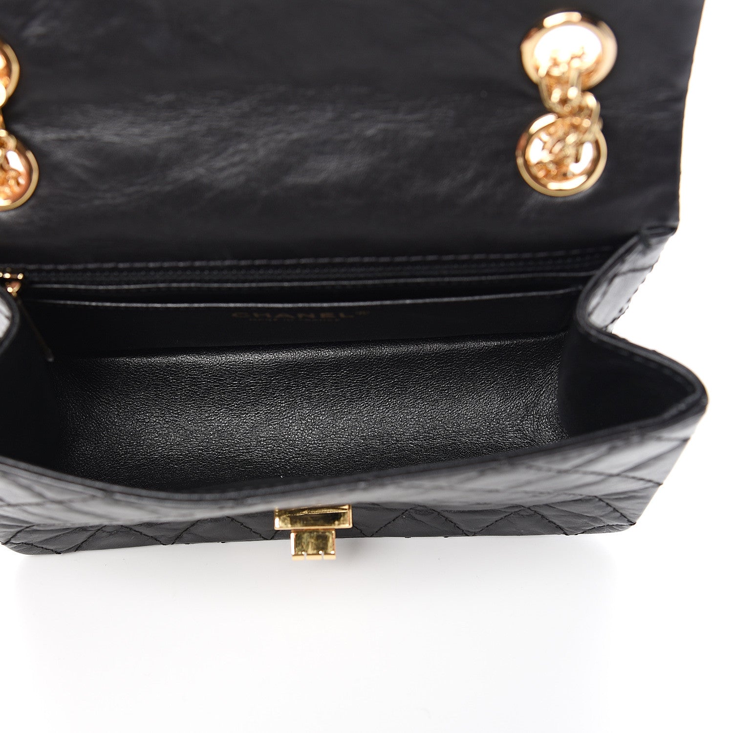 Chanel Aged Calfskin Quilted 2.55 Reissue Mini Flap Black 4 of 10