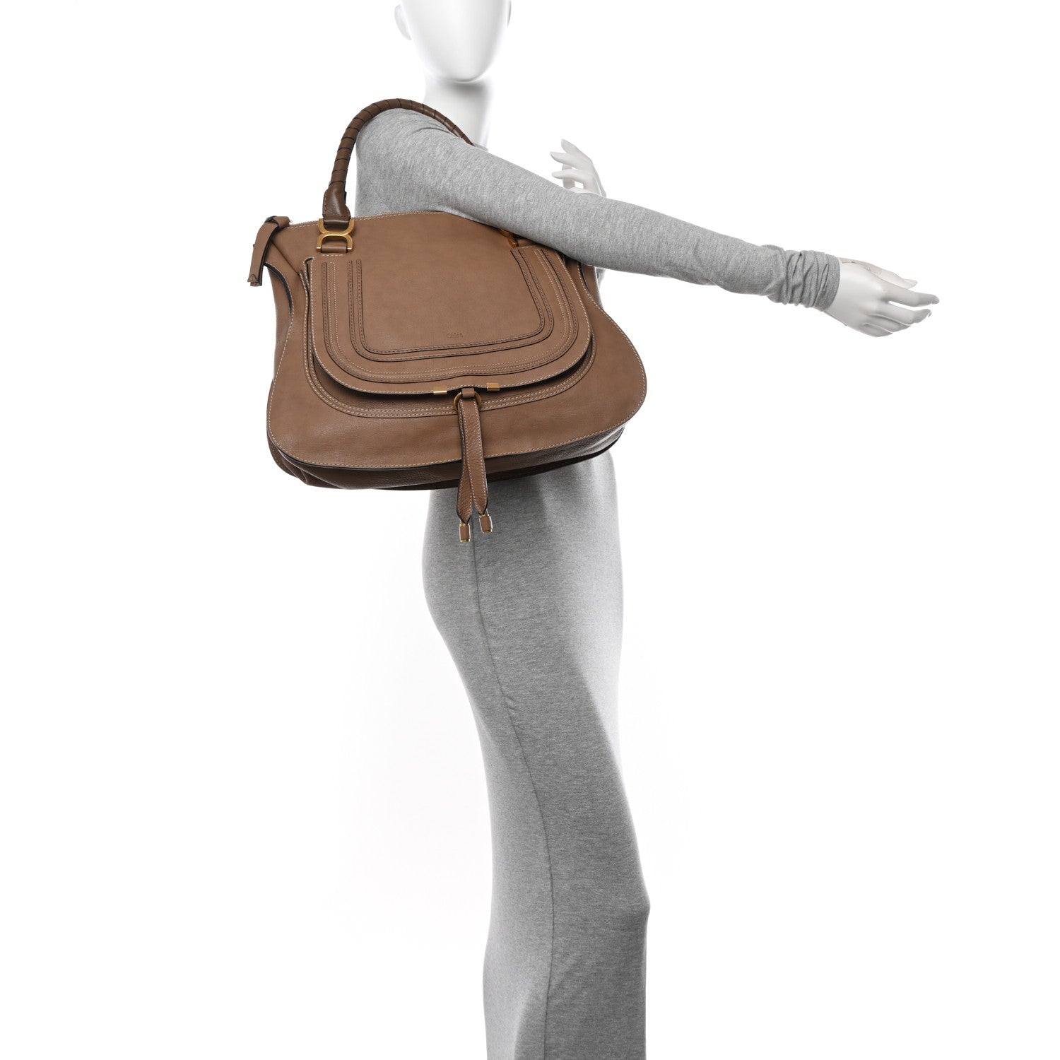 Chloe Calfskin Large Marcie Satchel Nut Nut 2 of 11