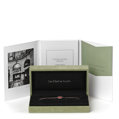 Van Cleef & Arpels 18K Rose Gold Carnelian Onyx Lucky Spring Closed Wing Ladybug Bracelet 7 of 7