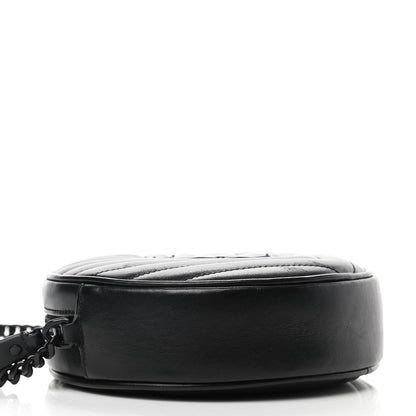 Saint Laurent Calfskin Matelasse Chevron Round Vinyle Camera Bag Black 4 of 10