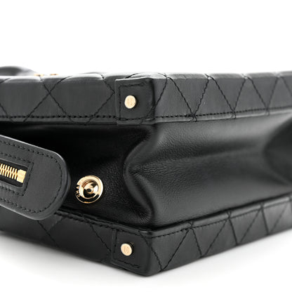 Chanel Calfskin Quilted Small Studded Square Vanity Case Black 9 of 10