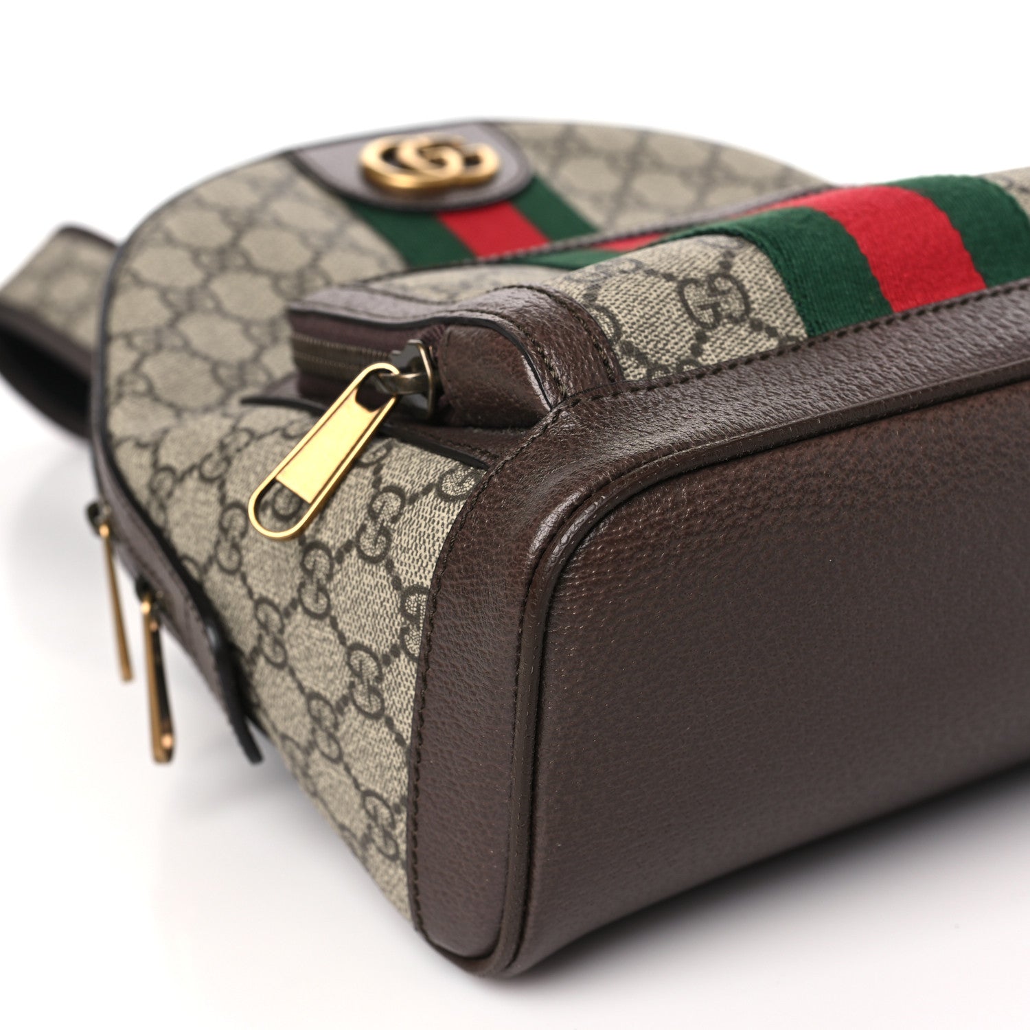 Gucci GG Supreme Monogram Calfskin Web Small Ophidia Day Backpack Beige Ebony New Acero 9 of 10