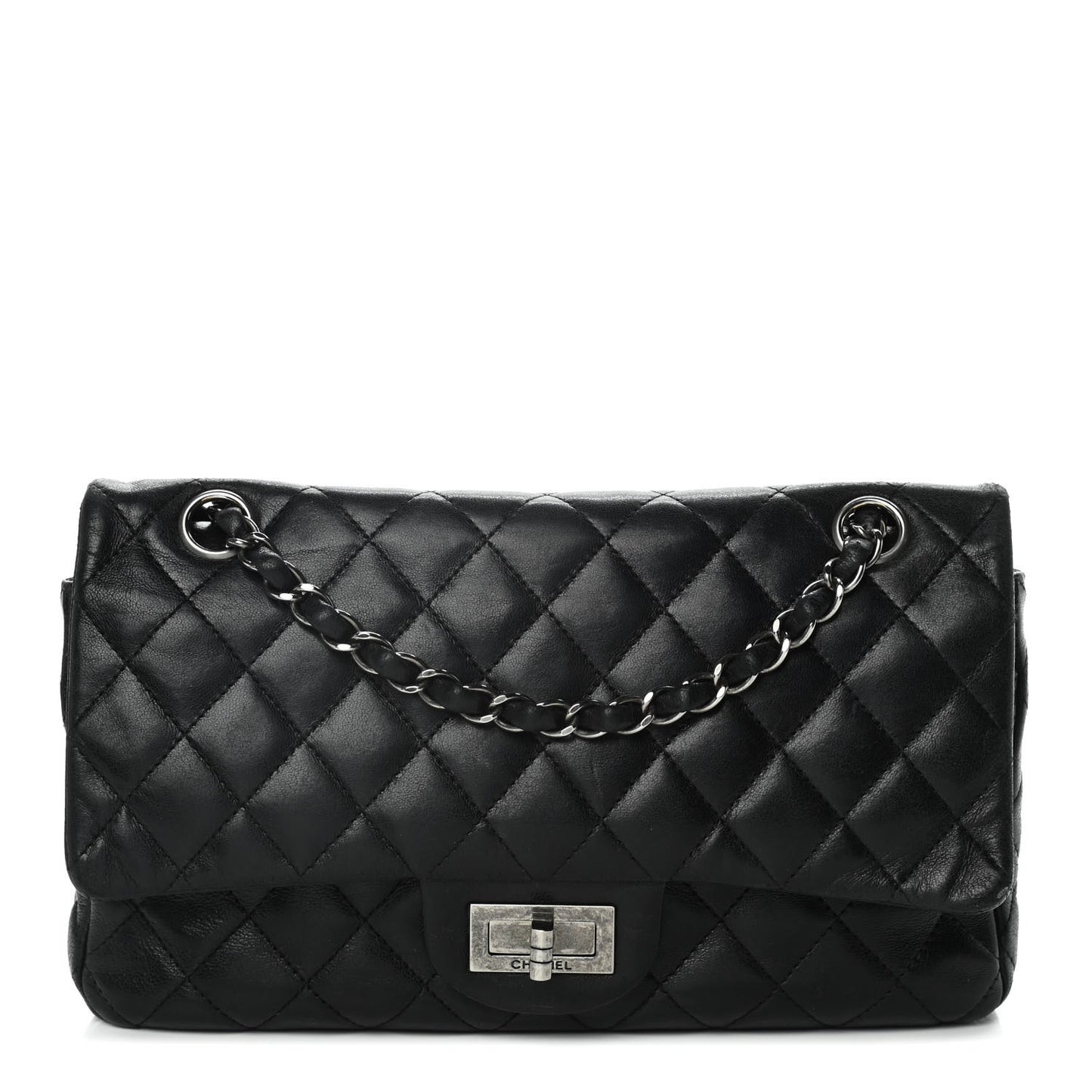 Lambskin Quilted Medium Hybrid Reissue Flap Black