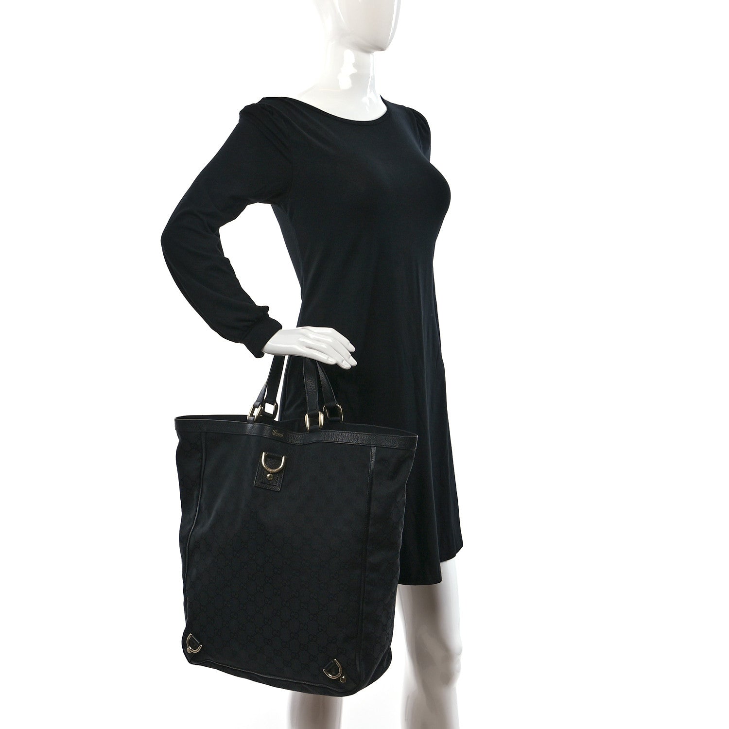 Gucci Monogram Abbey Tote Black 2 of 9