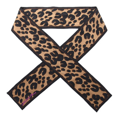 Louis Vuitton Silk Leopard Bandeau Scarf Marron 1 of 4