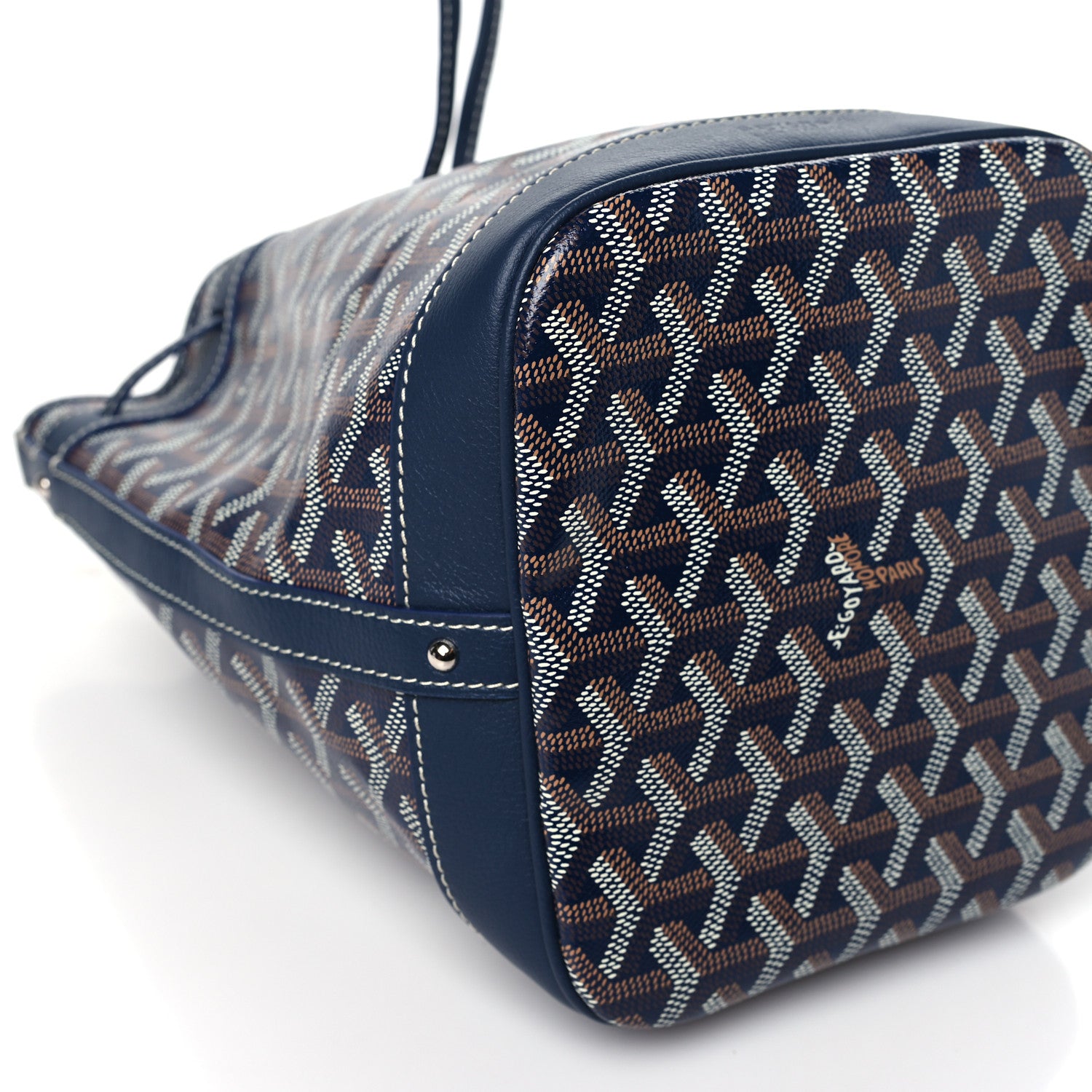 Goyard Goyardine Petit Flot Bucket Bag PM Navy 8 of 9