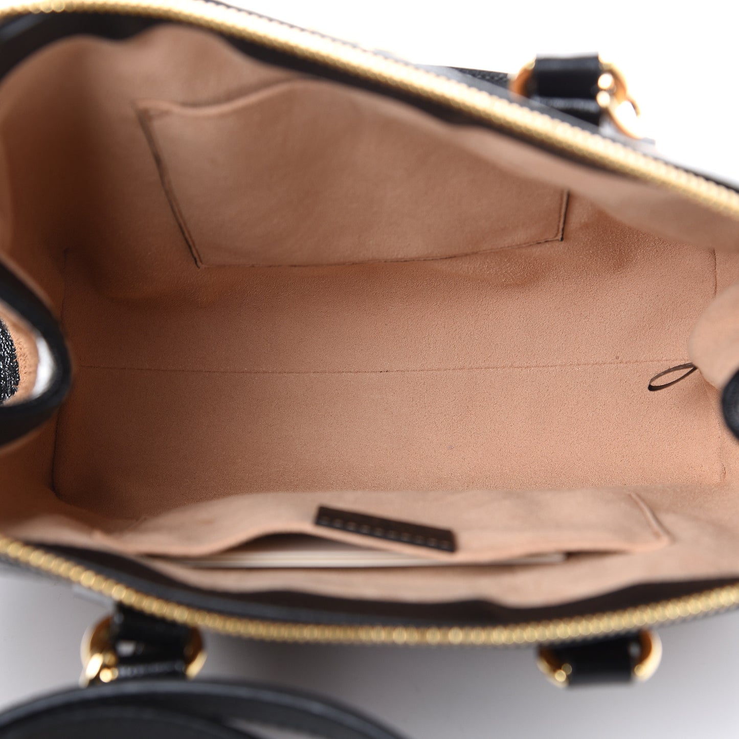 Suede Patent GG Web Small Ophidia Tote Bag Nocciola Black