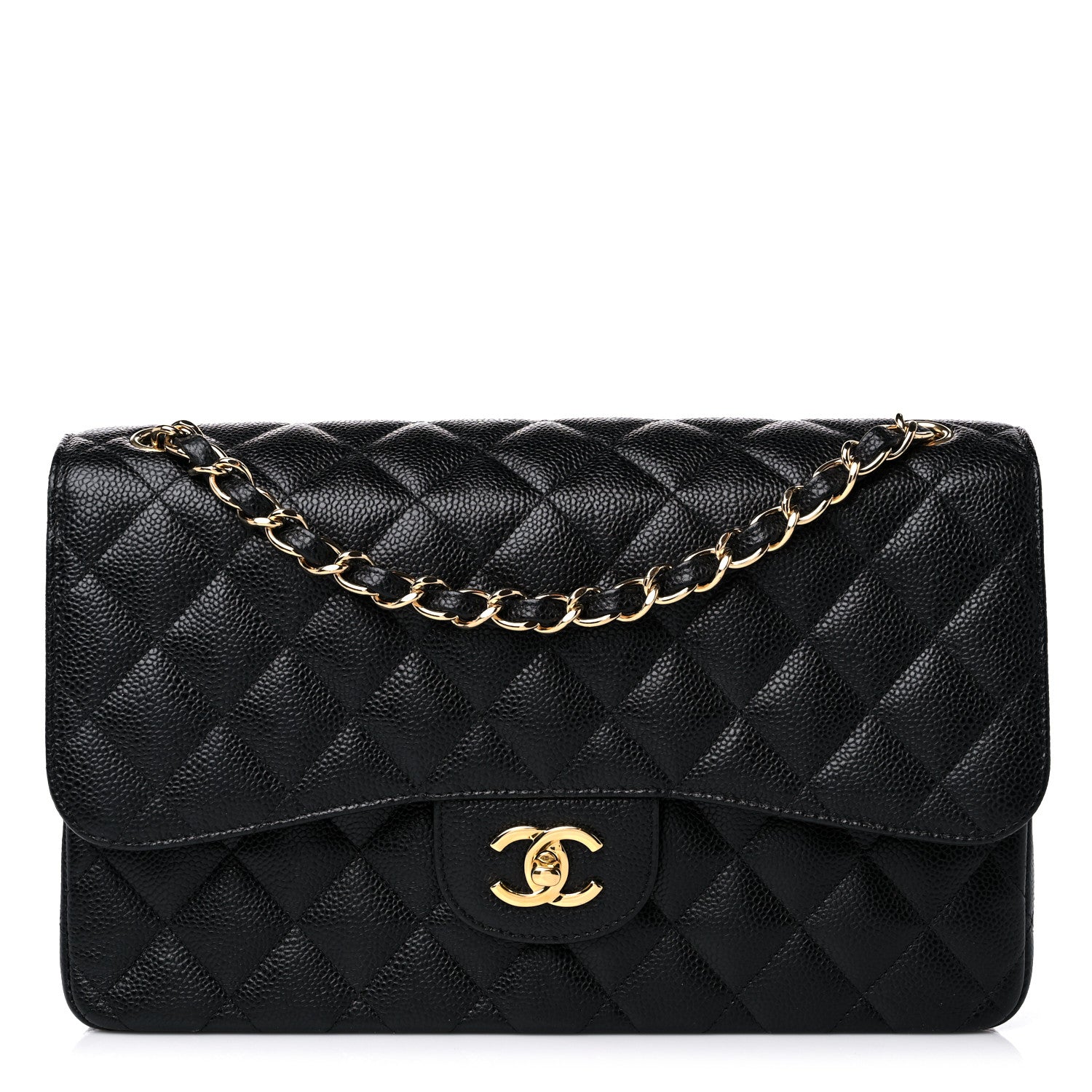Chanel Caviar Quilted Jumbo Double Flap Black 1 of 12
