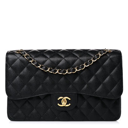 Chanel Caviar Quilted Jumbo Double Flap Black 1 of 12