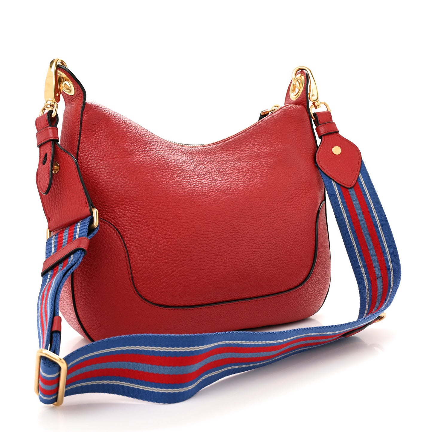 Vitello Phenix Zippered Messenger Hobo Rosso