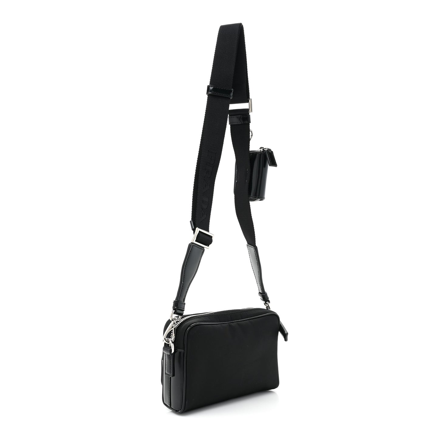 Re-Nylon Tessuto Brushed Calfskin Crossbody Black