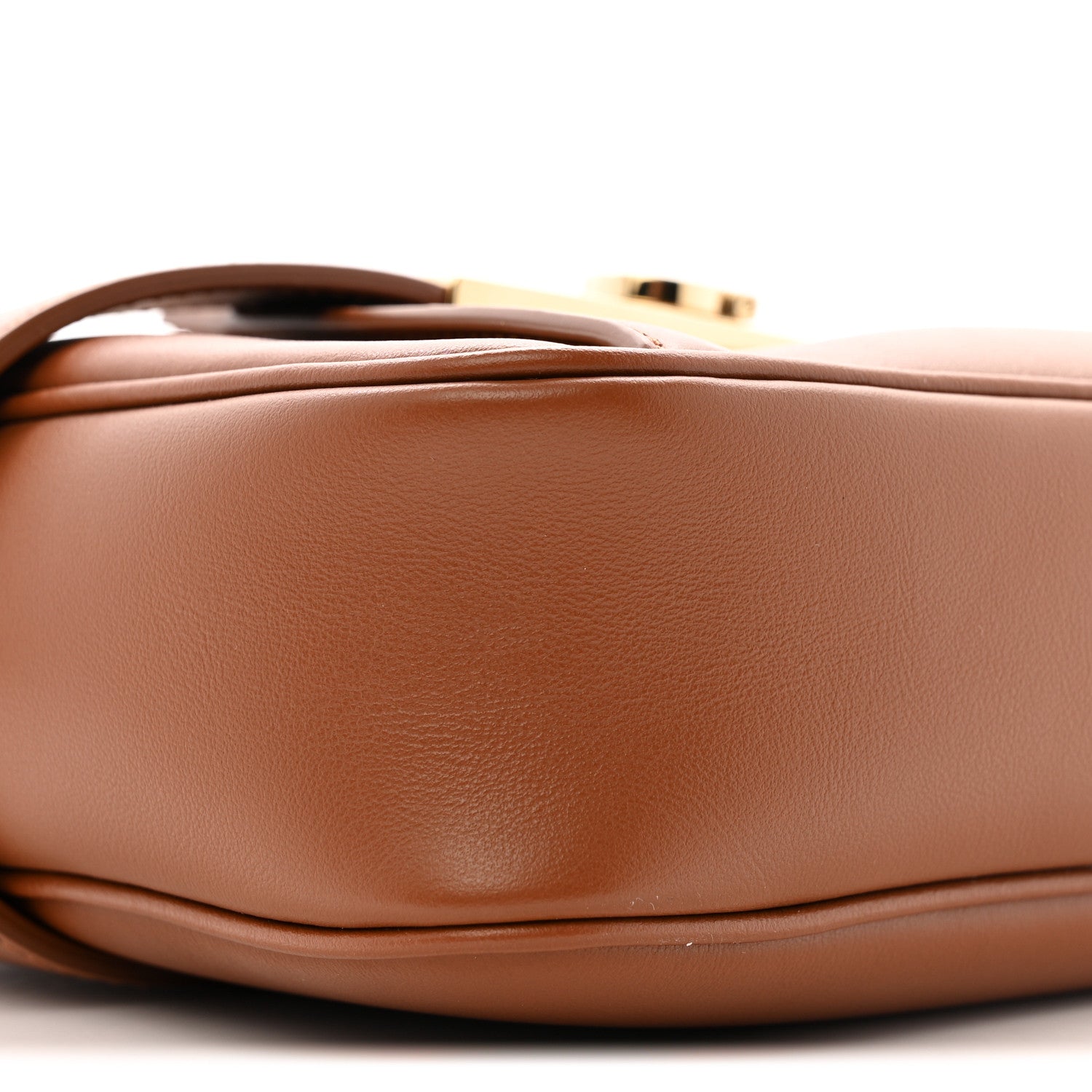 Salvatore Ferragamo Calfskin Gancio Small Archive Camera Case Natural Brown 8 of 10