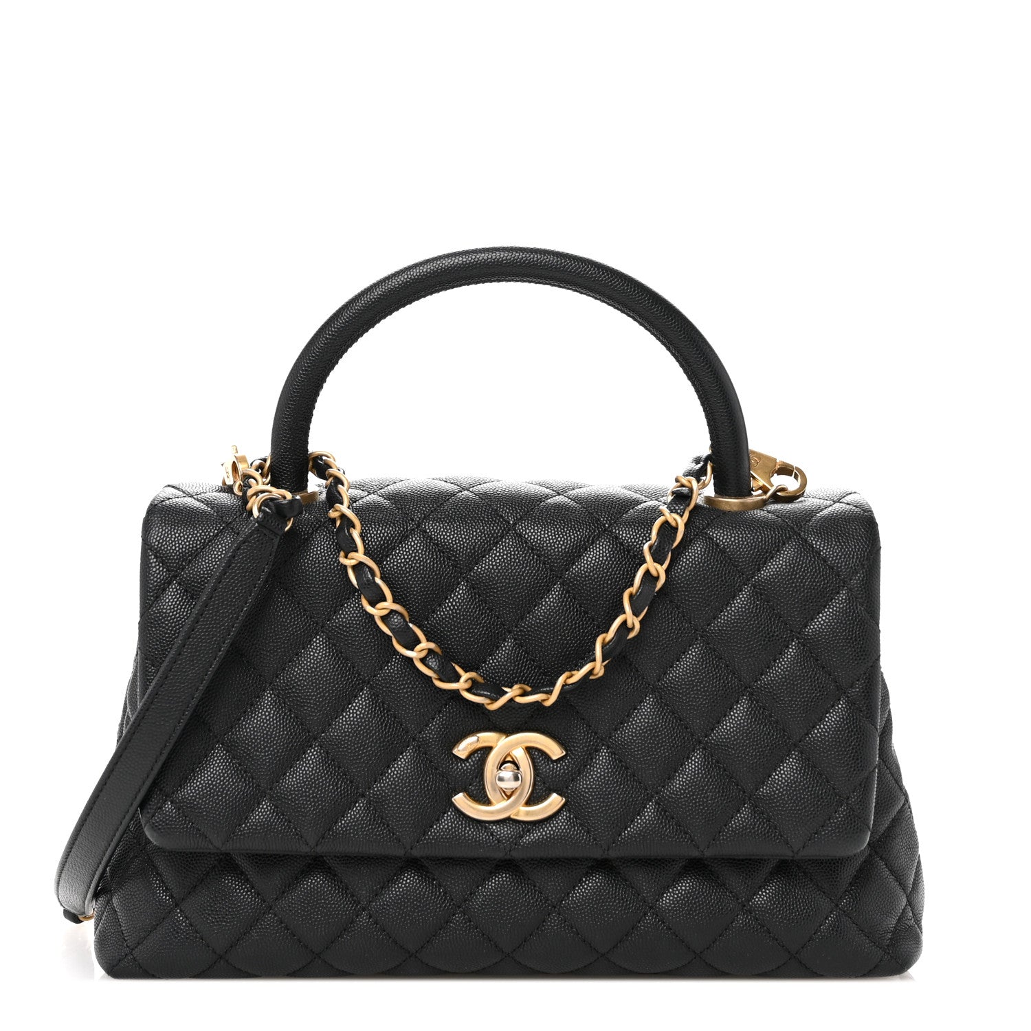 Chanel Caviar Quilted Small Coco Handle Flap Black 1 of 12