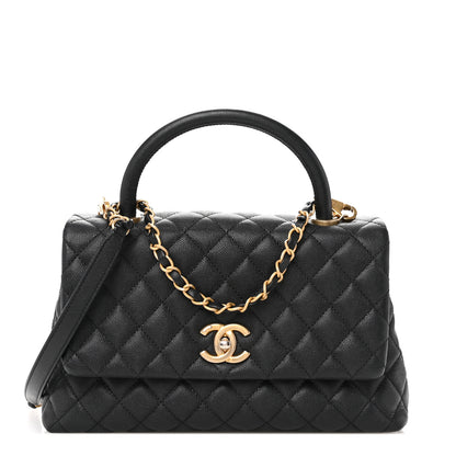 Chanel Caviar Quilted Small Coco Handle Flap Black 1 of 12