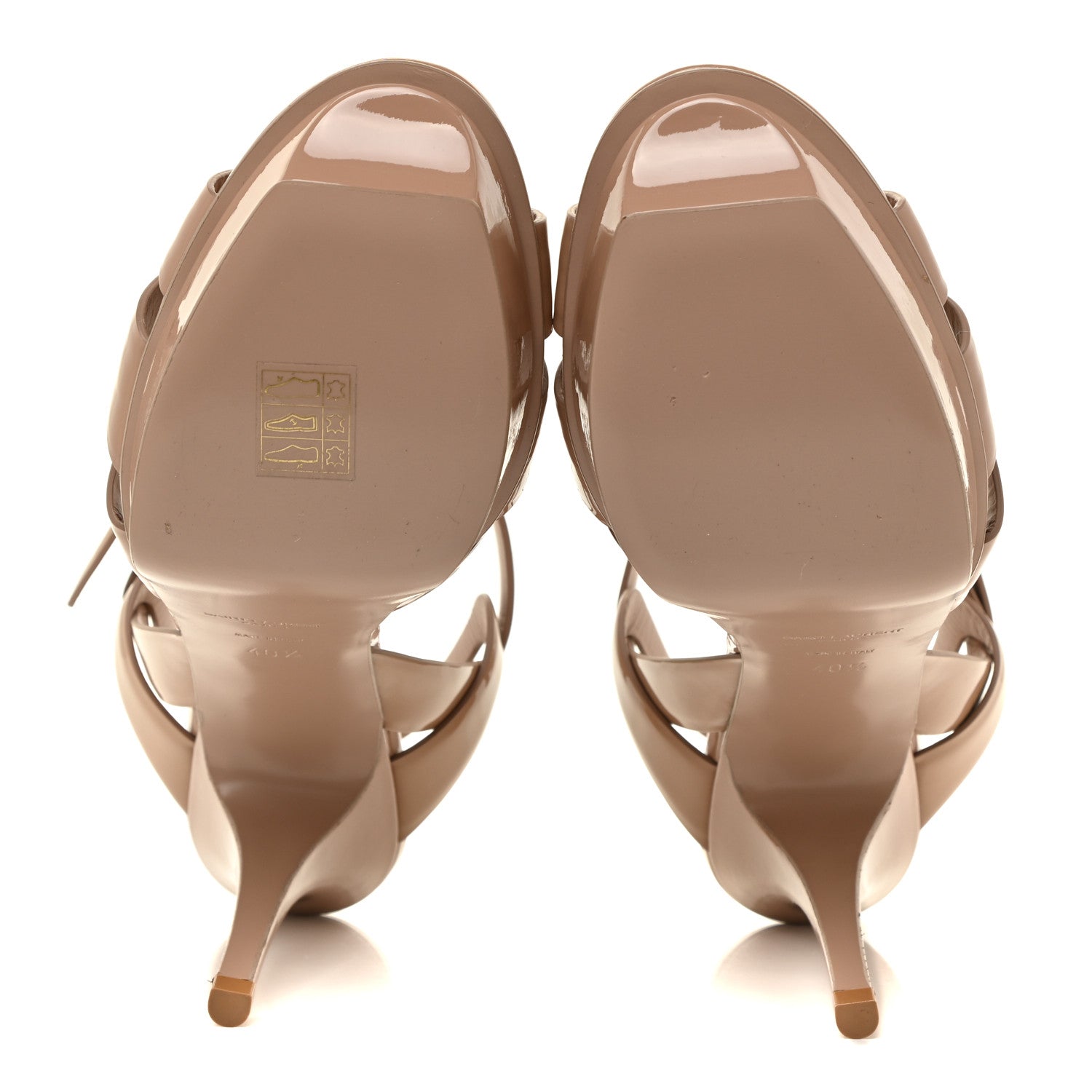 Saint Laurent Patent Tribute 75 Platform Sandals 40.5 Soft Nude 4 of 12