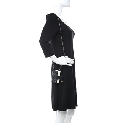Chanel Lambskin Quilted Book Card Holder on Chain Black 2 of 10