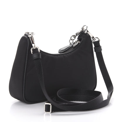 Prada Tessuto Nylon Mini Re-Edition 2000 Shoulder Bag Black 3 of 10